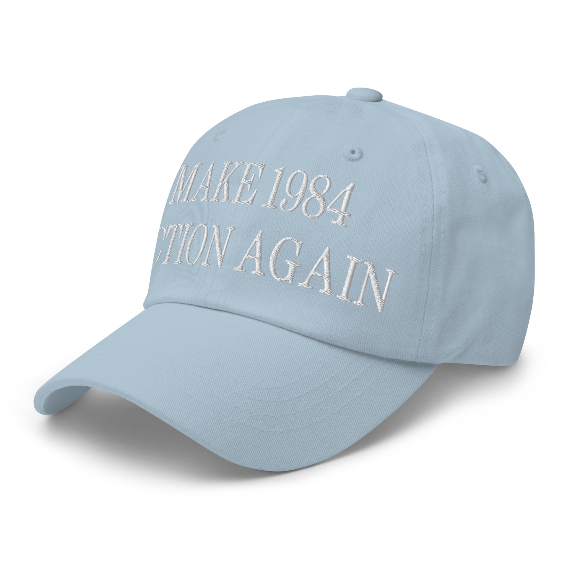 Make 1984 Fiction Again Embroidered Dad Hat Light Blue