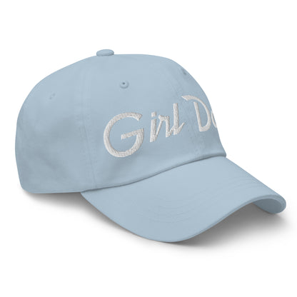 Girl Dad Vintage Sports Script Embroidered Dad Hat Light Blue