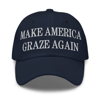 Make America Graze Again Embroidered Dad Hat Navy