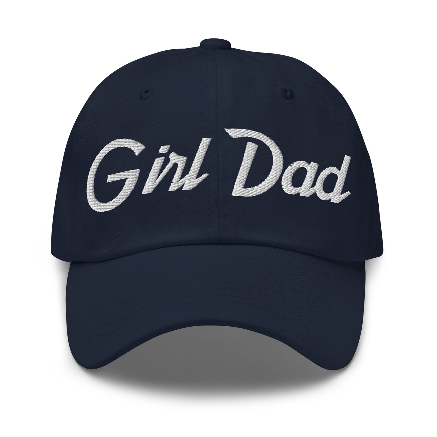 Girl Dad Vintage Sports Script Embroidered Dad Hat Navy