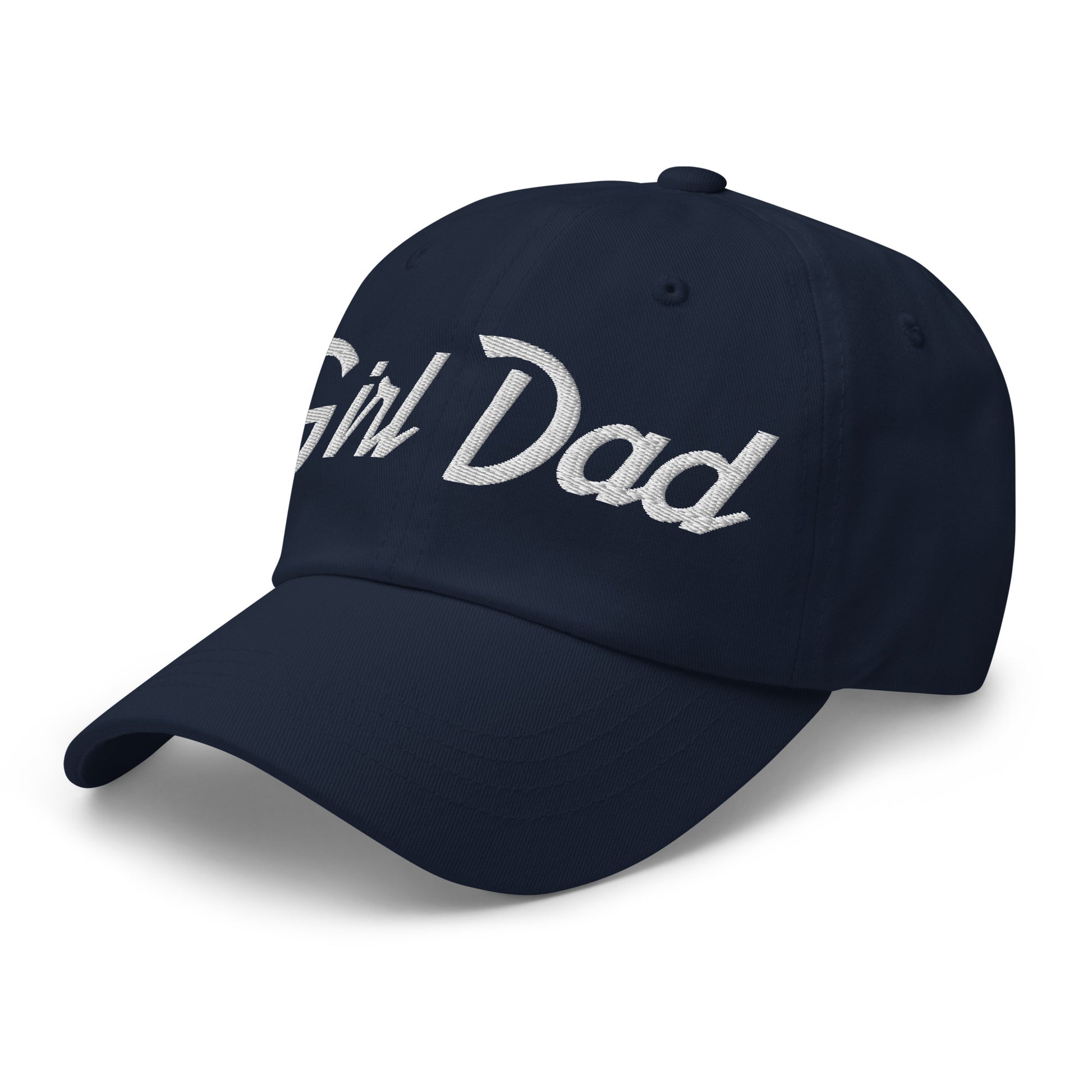 Girl Dad Vintage Sports Script Embroidered Dad Hat Navy