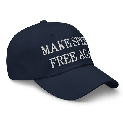 Make Speech Free Again Embroidered Dad Hat Navy