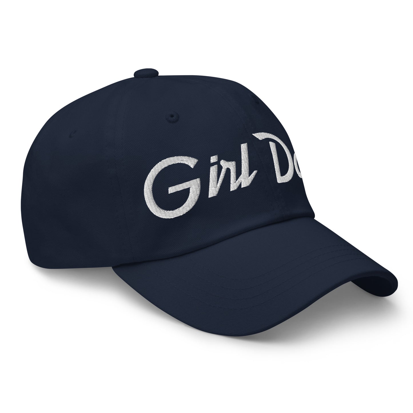 Girl Dad Vintage Sports Script Embroidered Dad Hat Navy