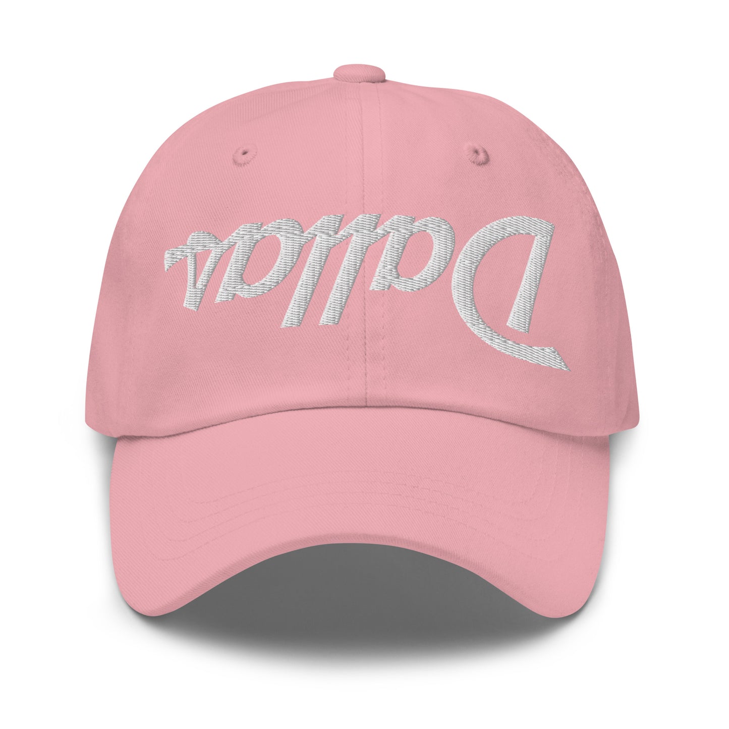 Upside Down Dallas Vintage Sports Script Embroidered Dad Hat Pink