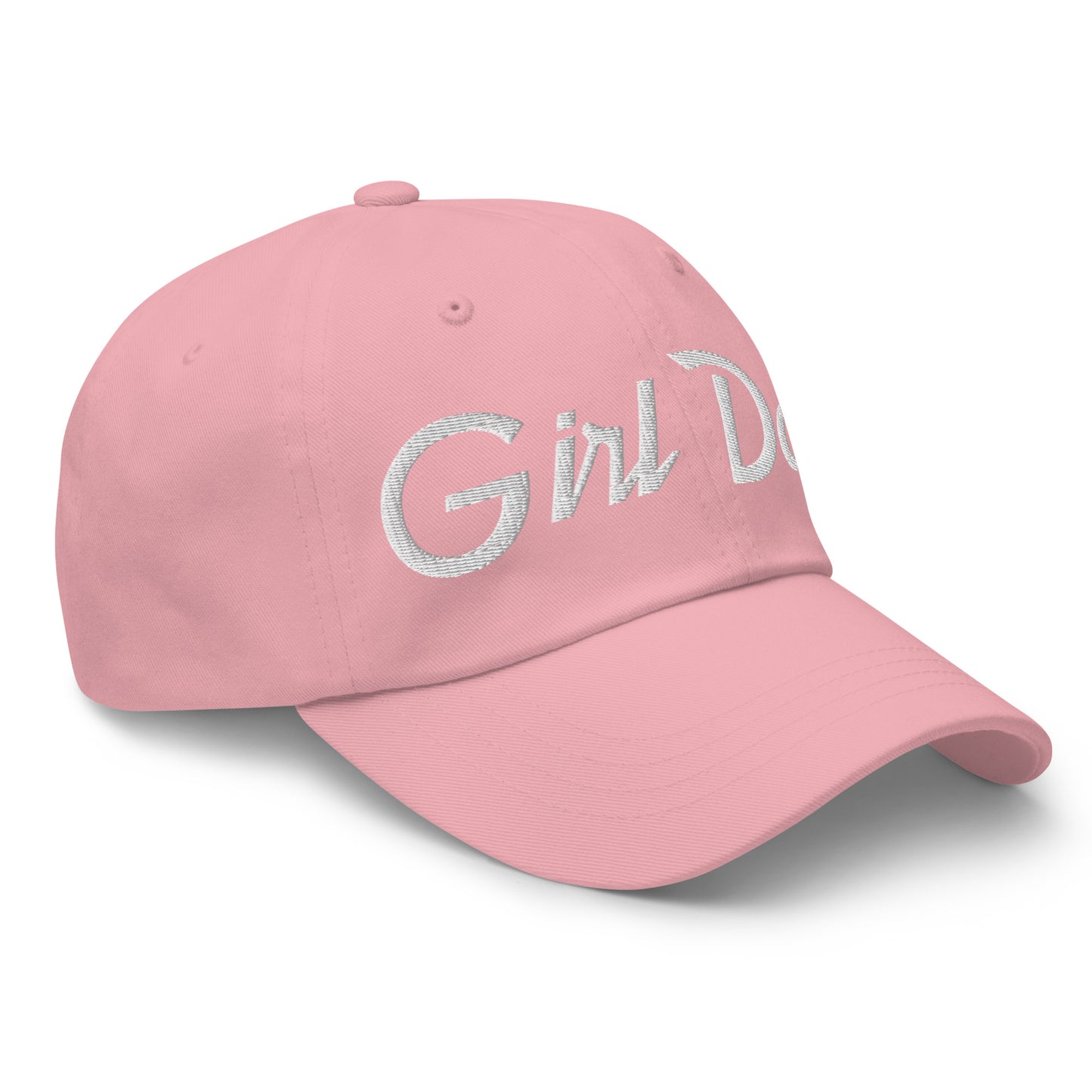 Girl Dad Vintage Sports Script Embroidered Dad Hat Pink