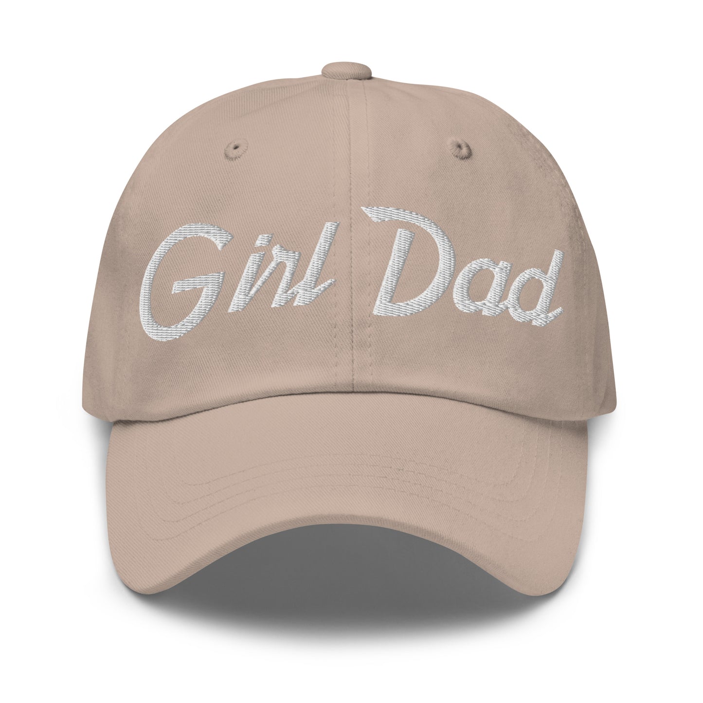 Girl Dad Vintage Sports Script Embroidered Dad Hat Stone