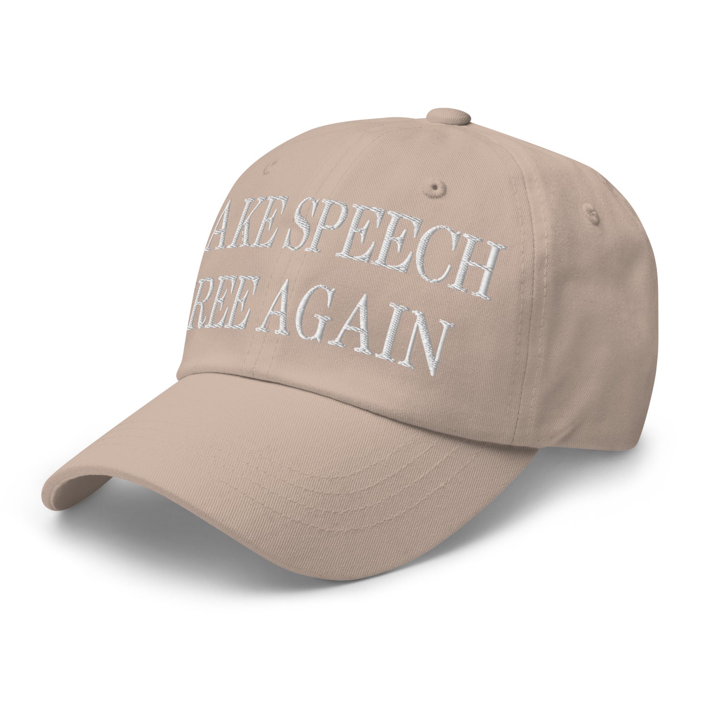 Make Speech Free Again Embroidered Dad Hat Stone