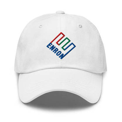 Enron Embroidered Dad Hat White