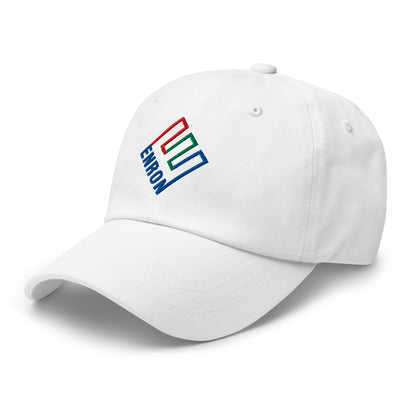 Enron Embroidered Dad Hat White