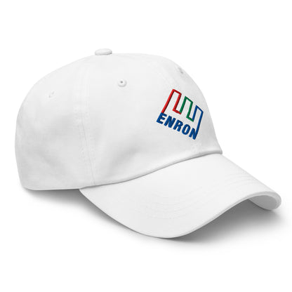 Enron Embroidered Dad Hat White