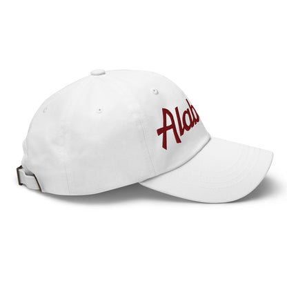 Alabama College Vintage Sports Script Embroidered Dad Hat Default Title