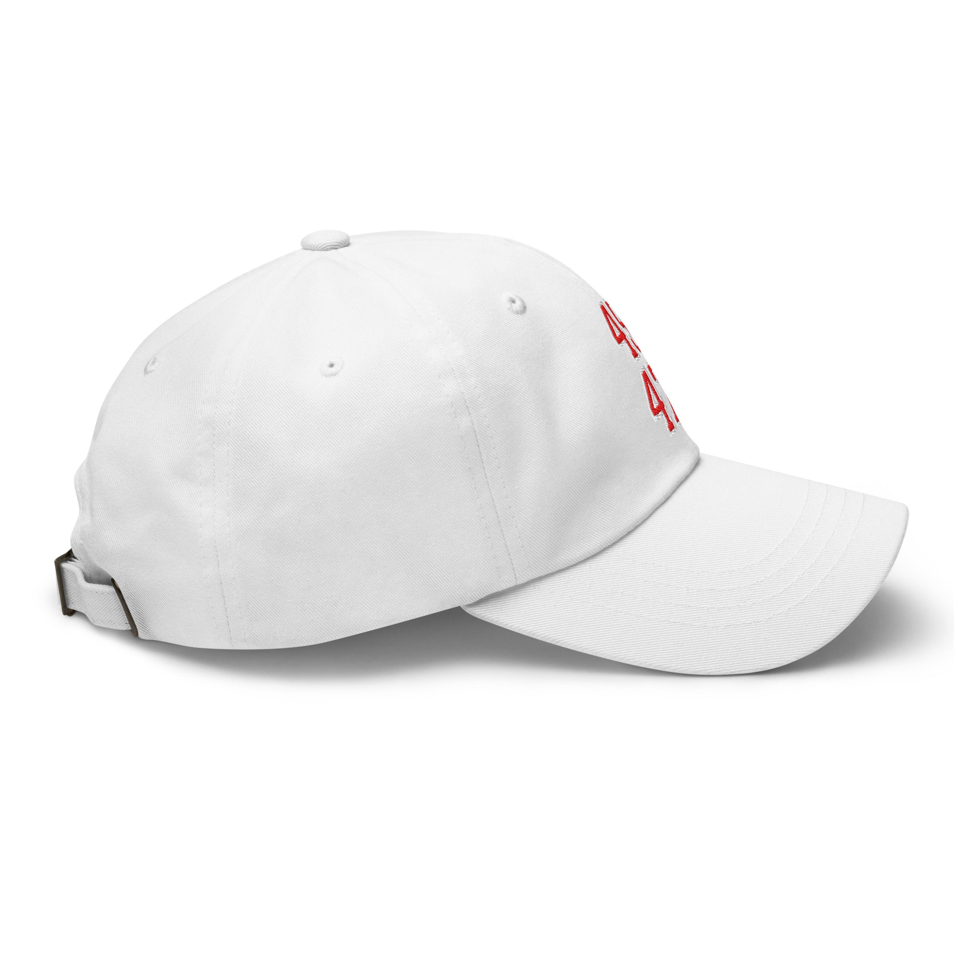 Donald Trump 45-47 Embroidered Dad Hat Red/White White