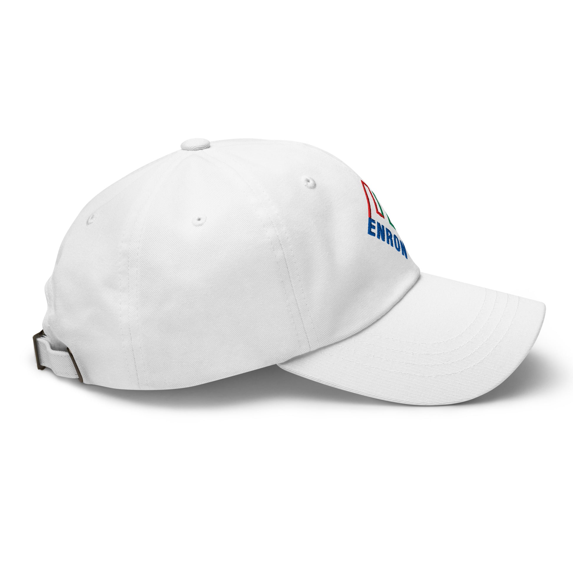 Enron Embroidered Dad Hat White