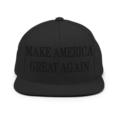 Blacked Out MAGA Make America Great Again Flat Bill Brim Snapback Hat Default Title