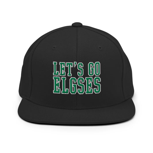 Let's Go Elgses Embroidered Flat Brim Bill Snapback Hat Default Title