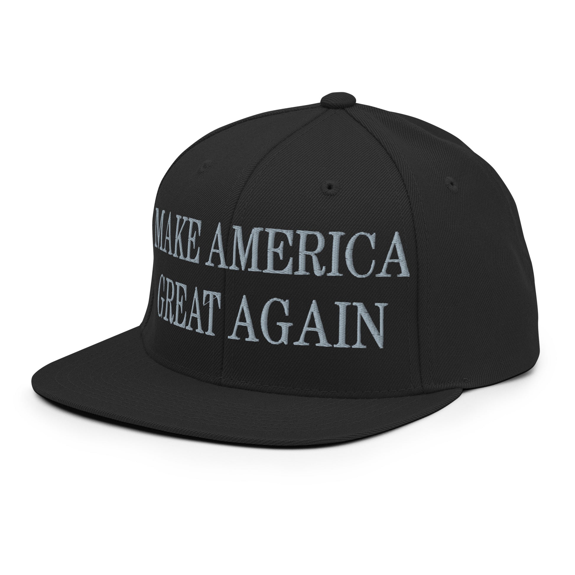 Dark MAGA Make America Great Again Flat Bill Brim Snapback Hat Default Title