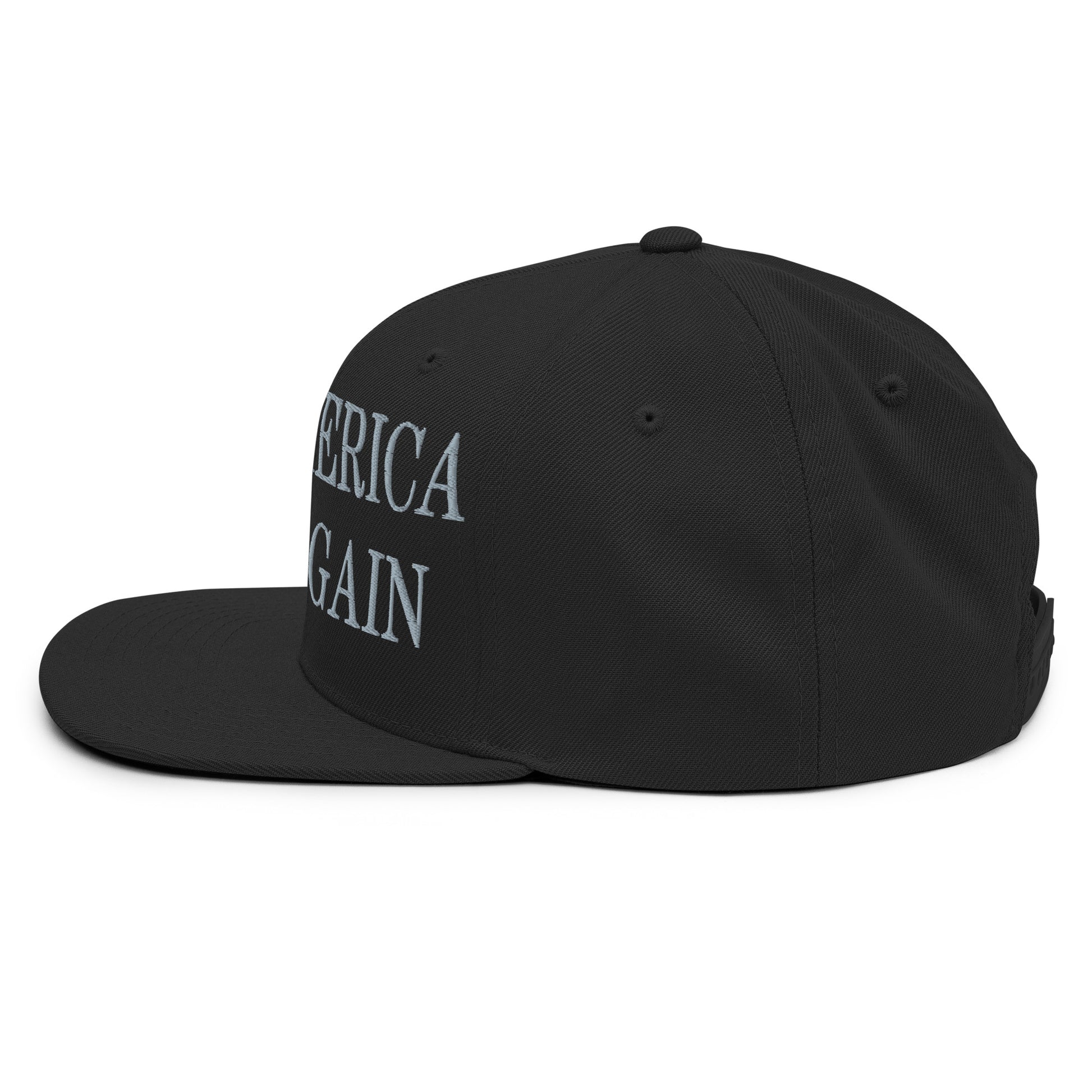 Dark MAGA Make America Great Again Flat Bill Brim Snapback Hat Default Title