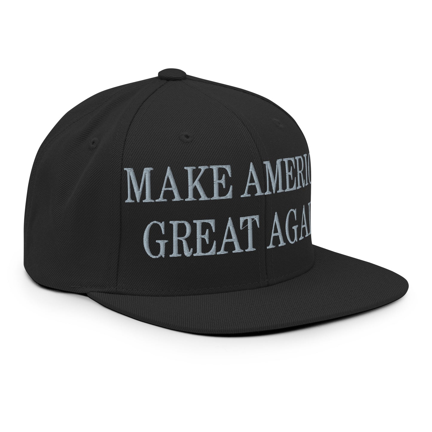 Dark MAGA Make America Great Again Flat Bill Brim Snapback Hat Default Title