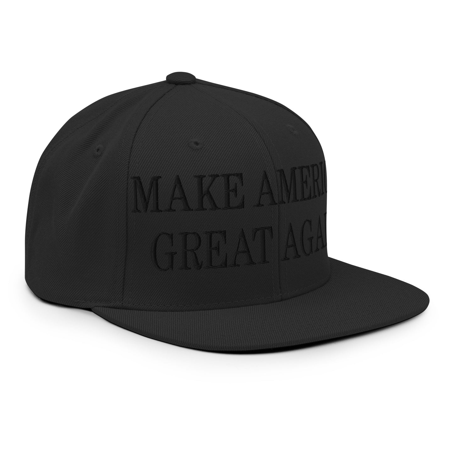 Blacked Out MAGA Make America Great Again Flat Bill Brim Snapback Hat Default Title