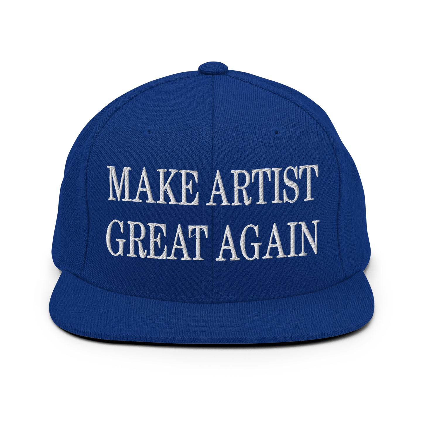 Make Artist Great Again Embroidered Flat Bill Brim Snapback Hat Royal Blue