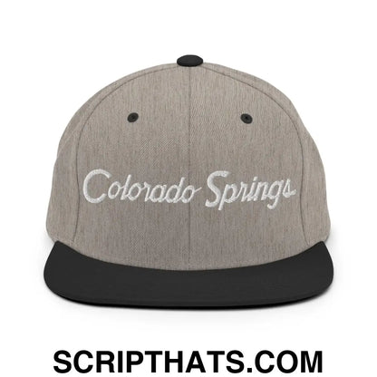 Colorado Springs Script Snapback Hat Heather Black