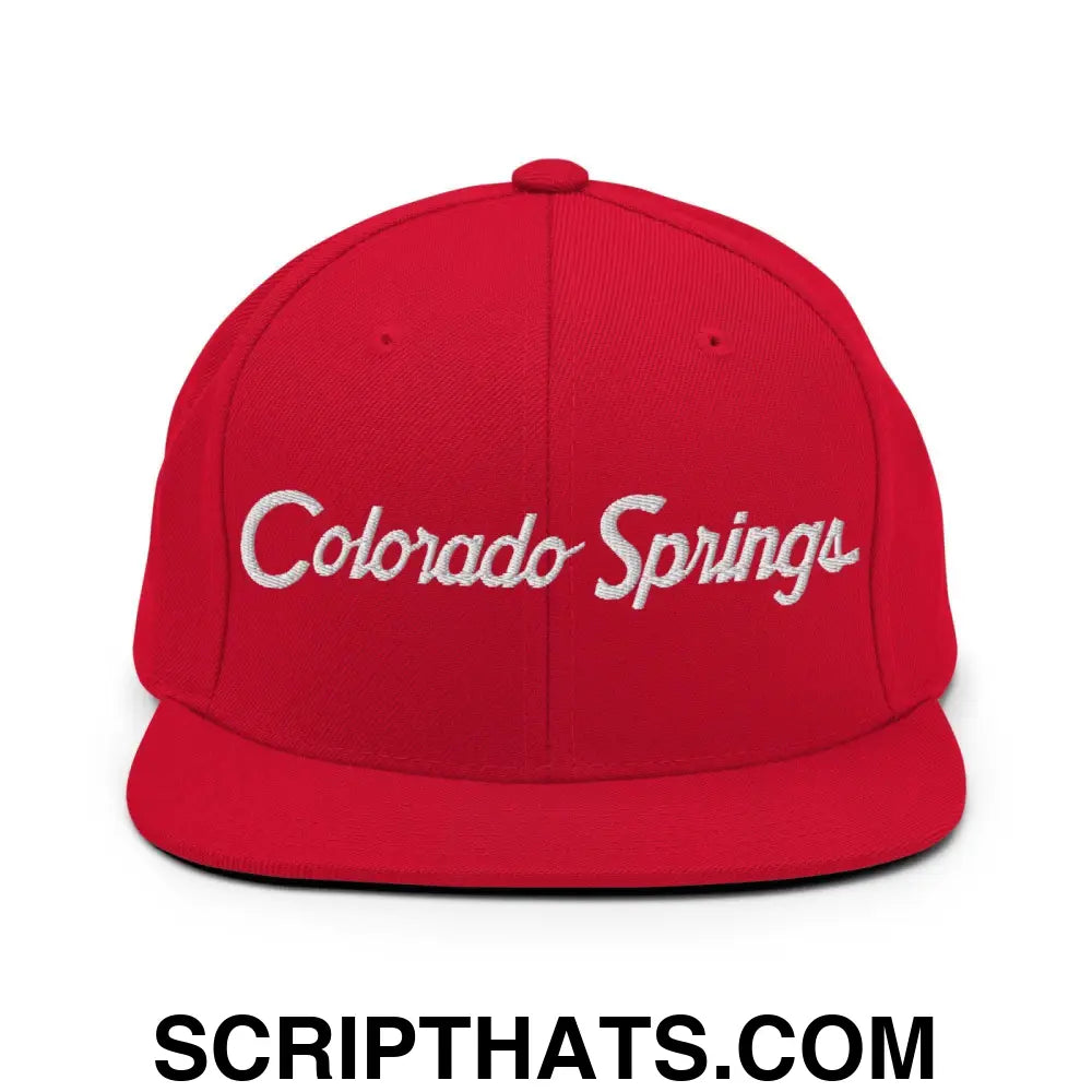 Colorado Springs Script Snapback Hat Red