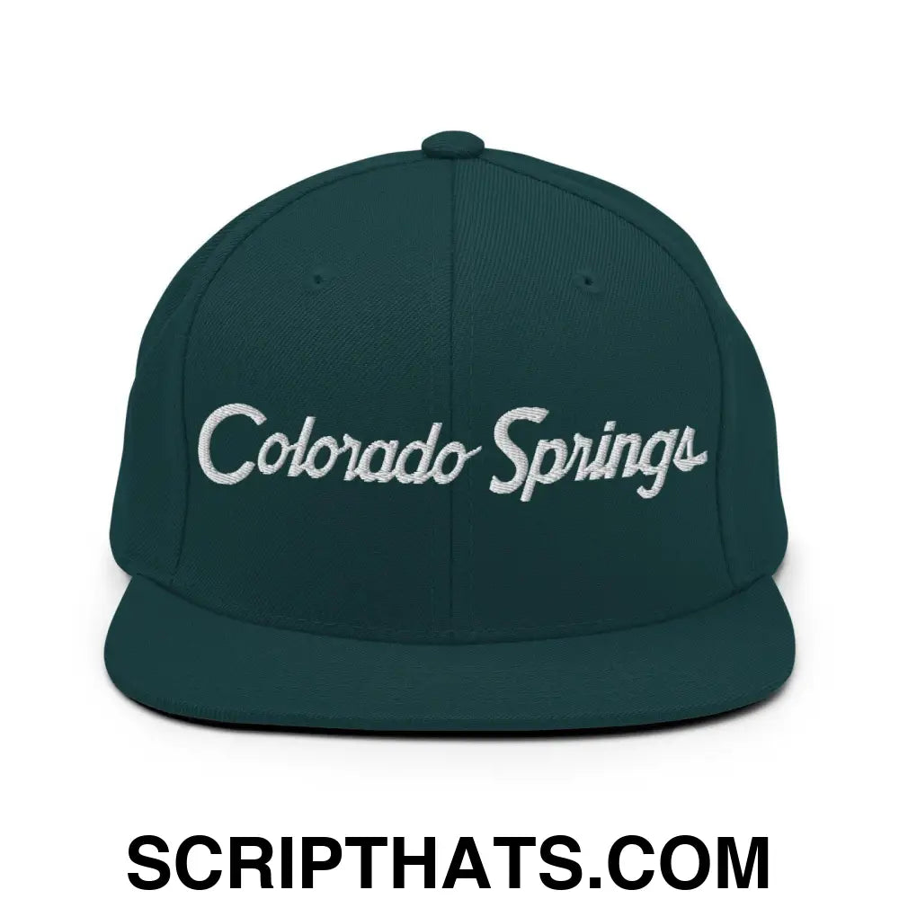 Colorado Springs Script Snapback Hat Spruce