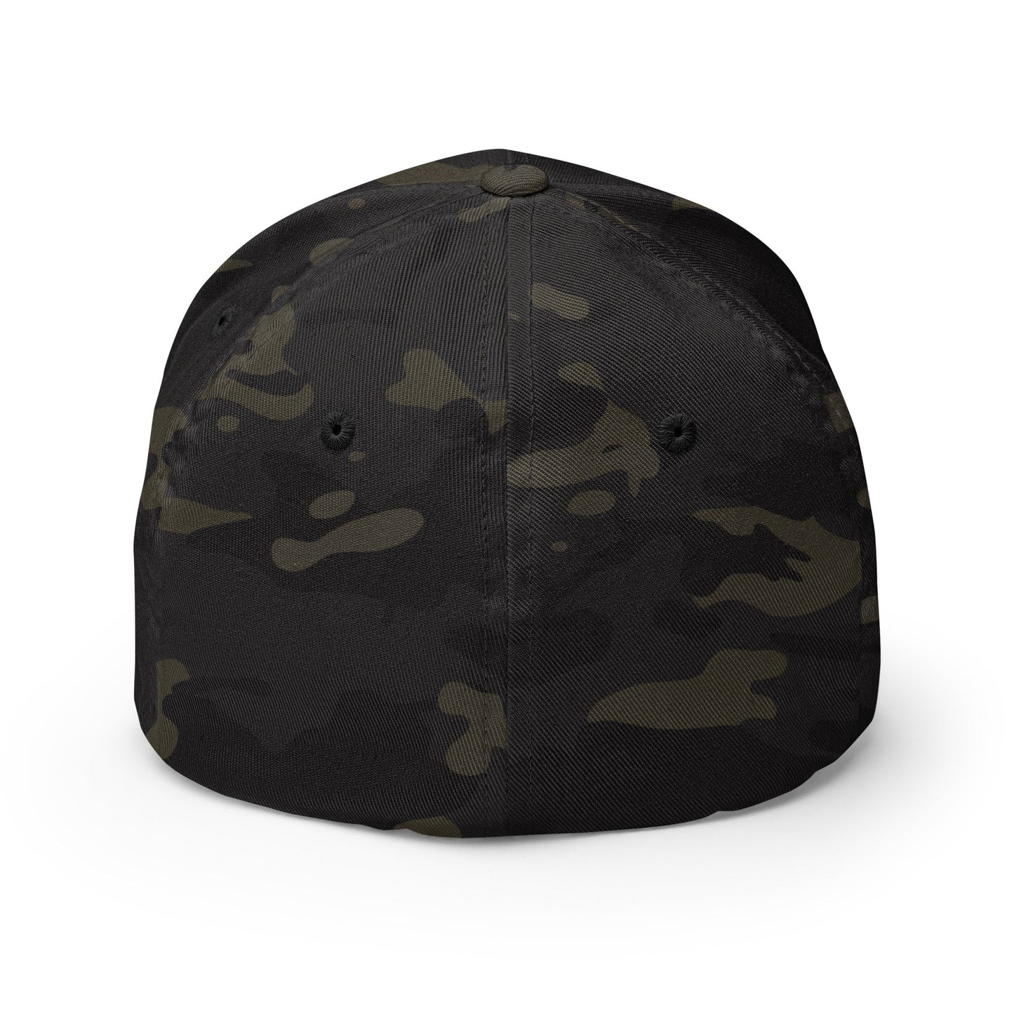 Comma La Kamala Harris Embroidered Stretch Fit Baseball Hat Orange Camo Multicam Black