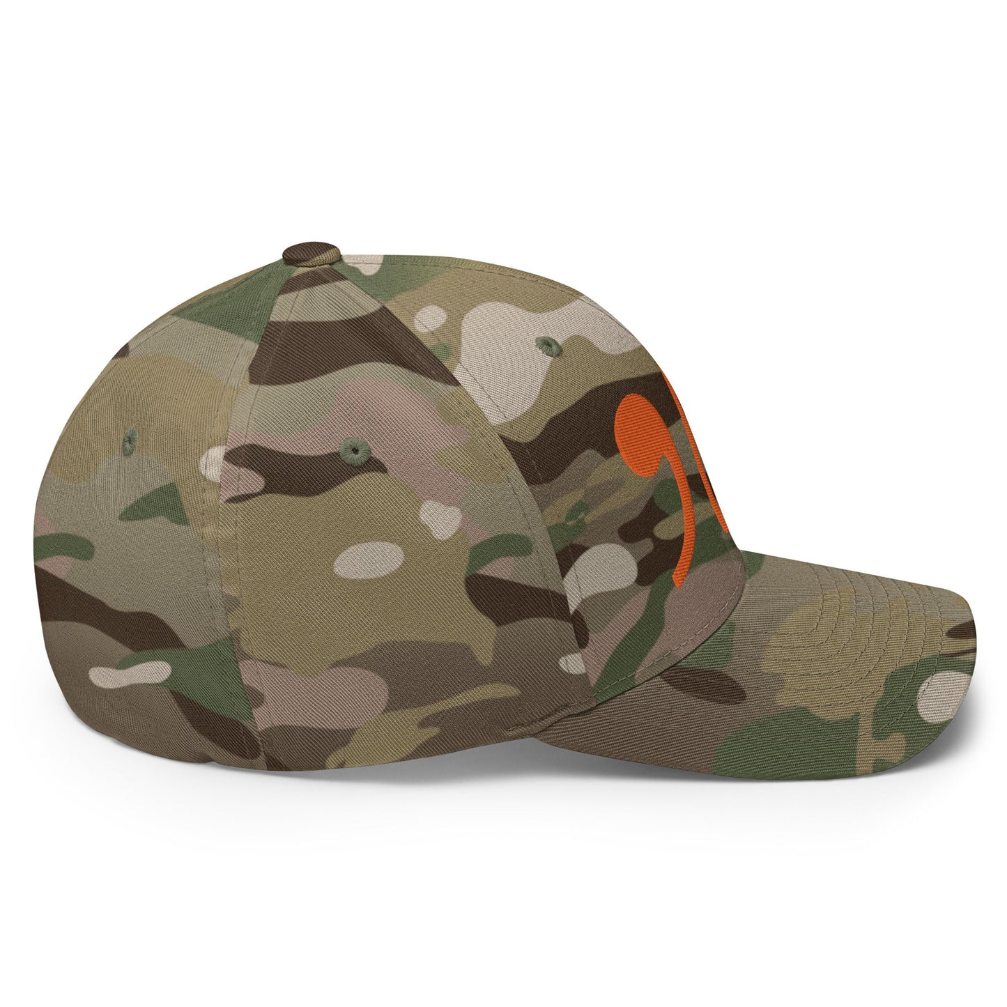 Comma La Kamala Harris Embroidered Stretch Fit Baseball Hat Orange Camo Multicam Green