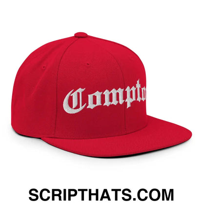 Compton II OG Old English Snapback Hat Red