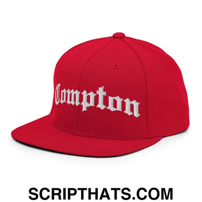 Compton II OG Old English Snapback Hat Red