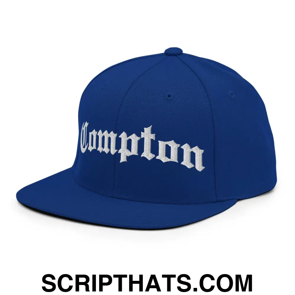 Compton II OG Old English Snapback Hat Royal Blue