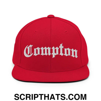 Compton II OG Old English Snapback Hat Red