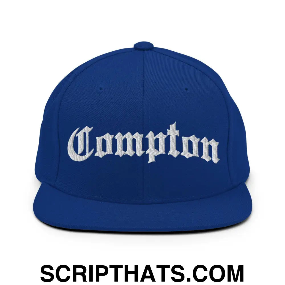 Compton II OG Old English Snapback Hat Royal Blue