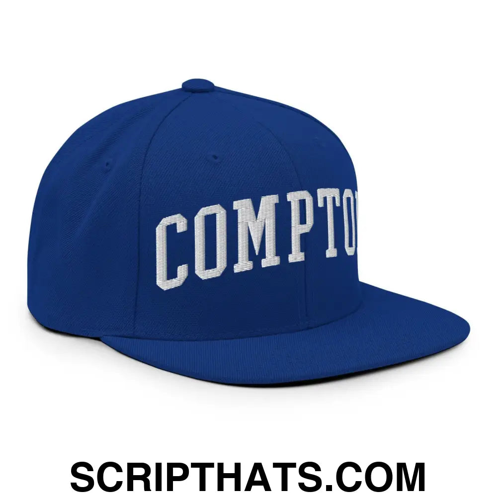 Compton II Varsity Letterman Block Snapback Hat Royal Blue