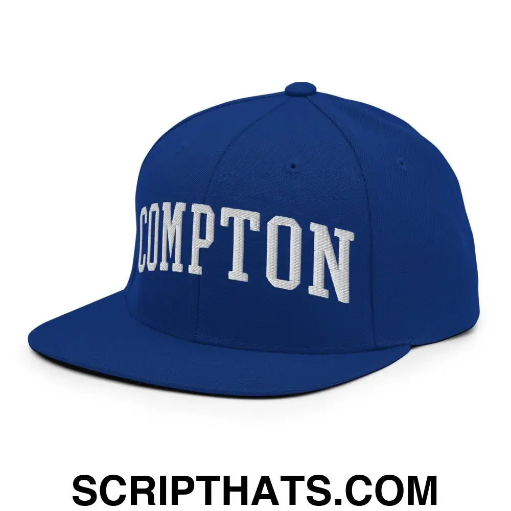 Compton II Varsity Letterman Block Snapback Hat Royal Blue