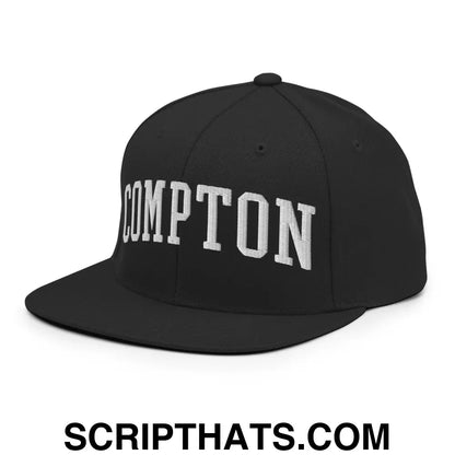 Compton II Varsity Letterman Block Snapback Hat Black