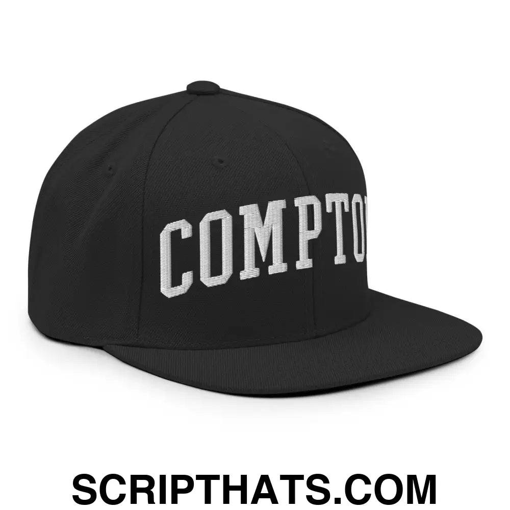 Compton II Varsity Letterman Block Snapback Hat Black