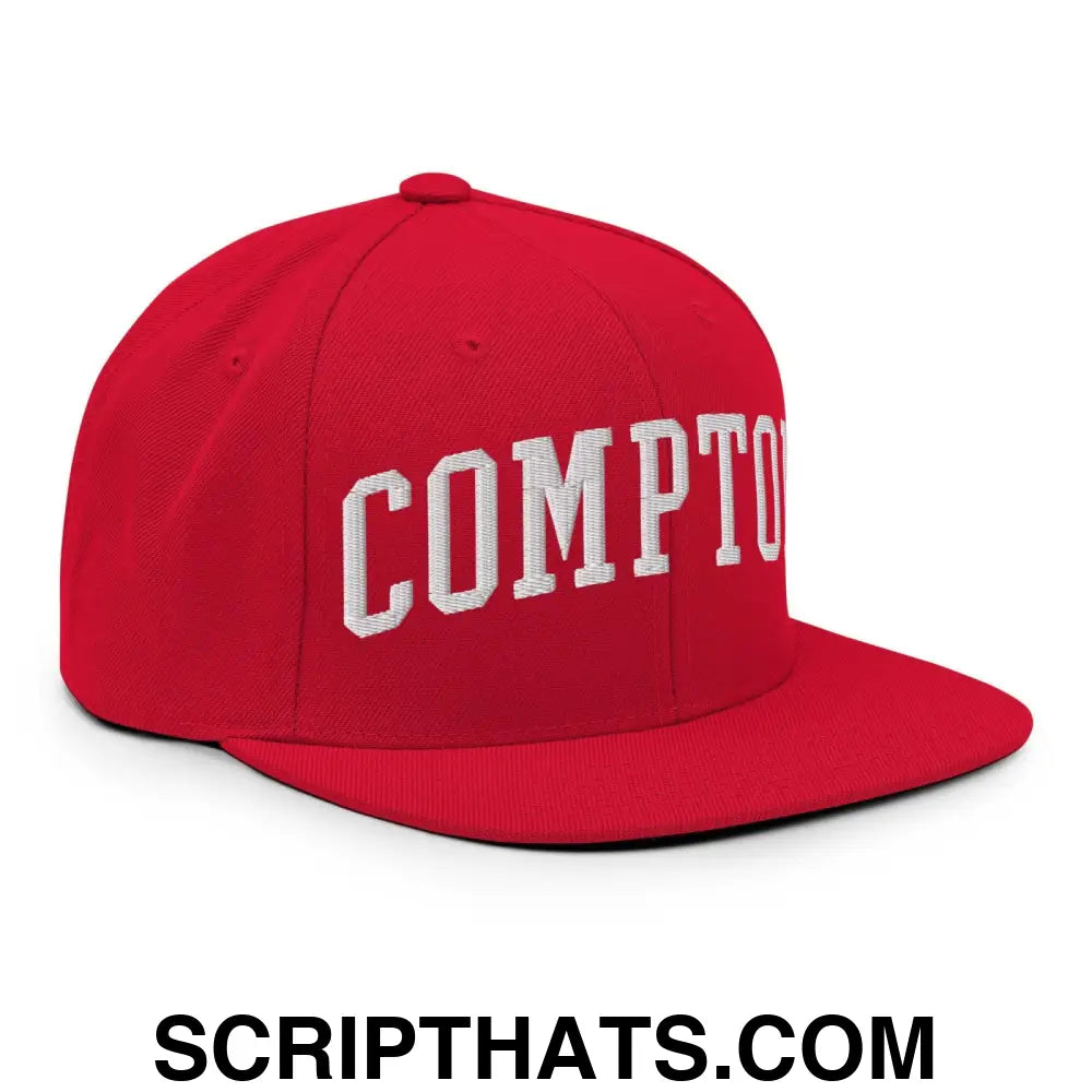 Compton II Varsity Letterman Block Snapback Hat Red