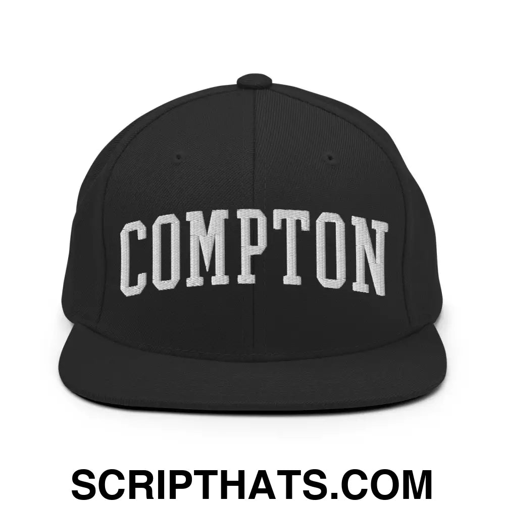 Compton II Varsity Letterman Block Snapback Hat Black