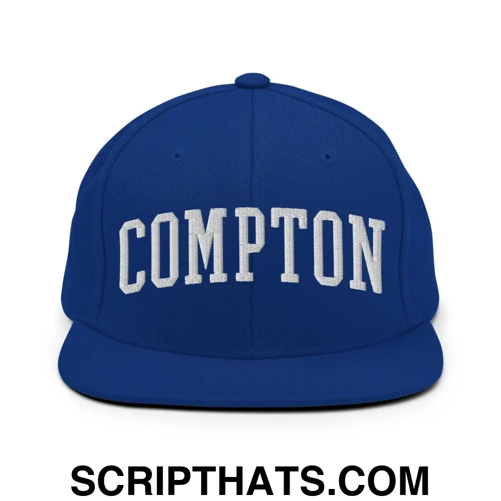 Compton II Varsity Letterman Block Snapback Hat Royal Blue