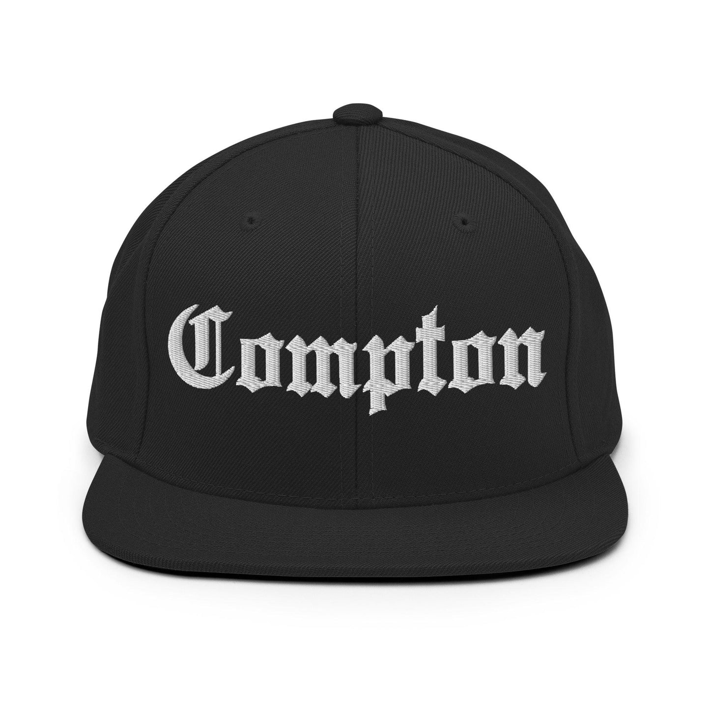 Compton OG Old English Snapback Hat Black