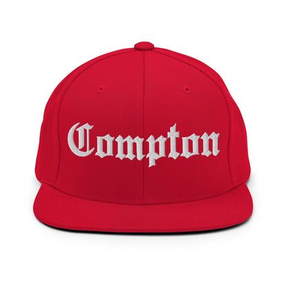 Compton OG Old English Snapback Hat Red