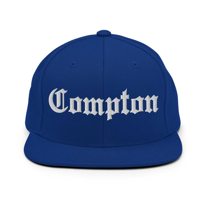 Compton OG Old English Snapback Hat Royal Blue