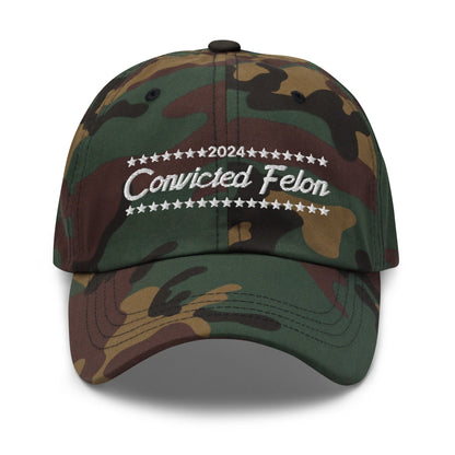 Convicted Felon 2024 Dad Hat Green Camo