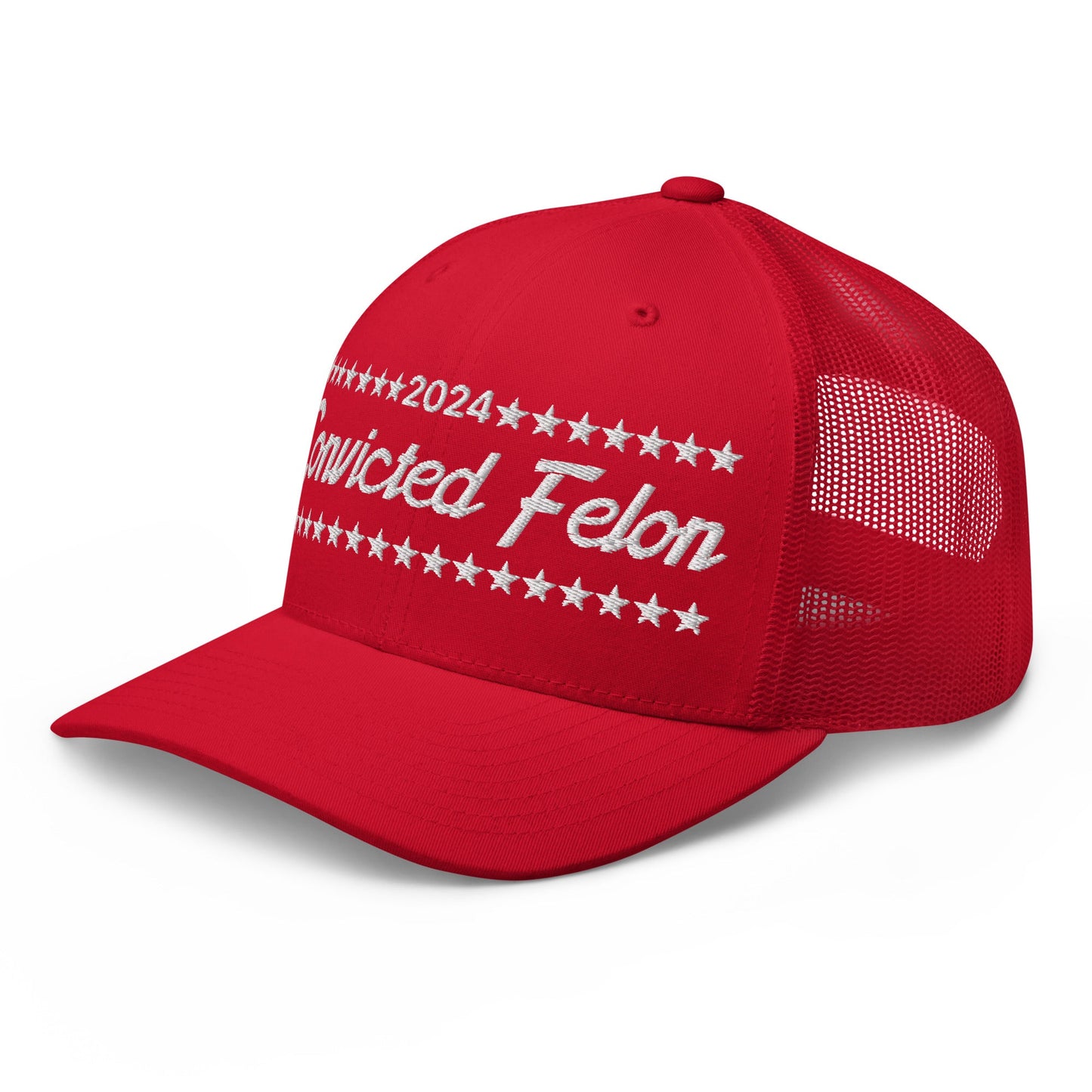 Convicted Felon 2024 Retro Trucker Hat Red