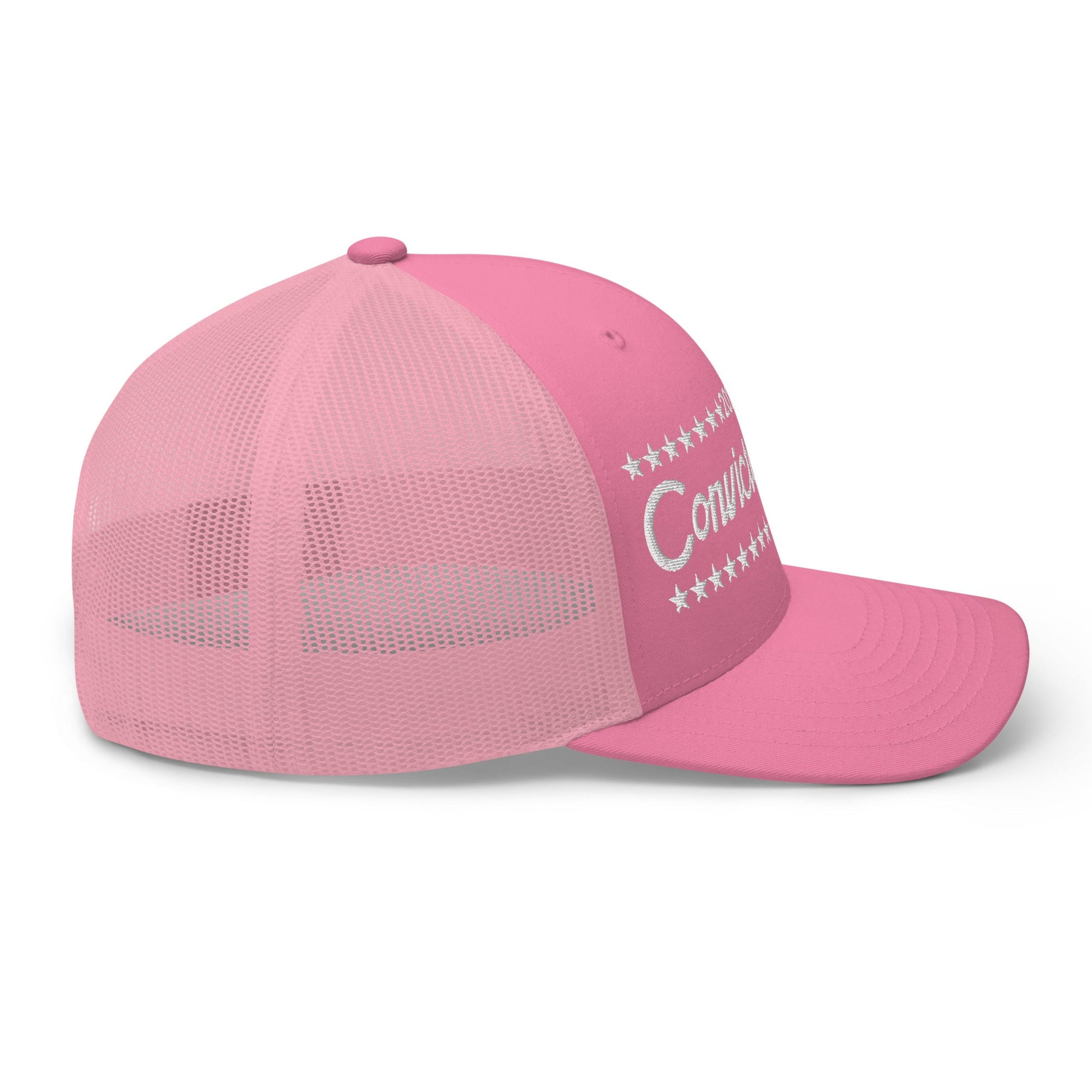 Convicted Felon 2024 Retro Trucker Hat Pink