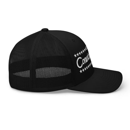 Convicted Felon 2024 Retro Trucker Hat Black