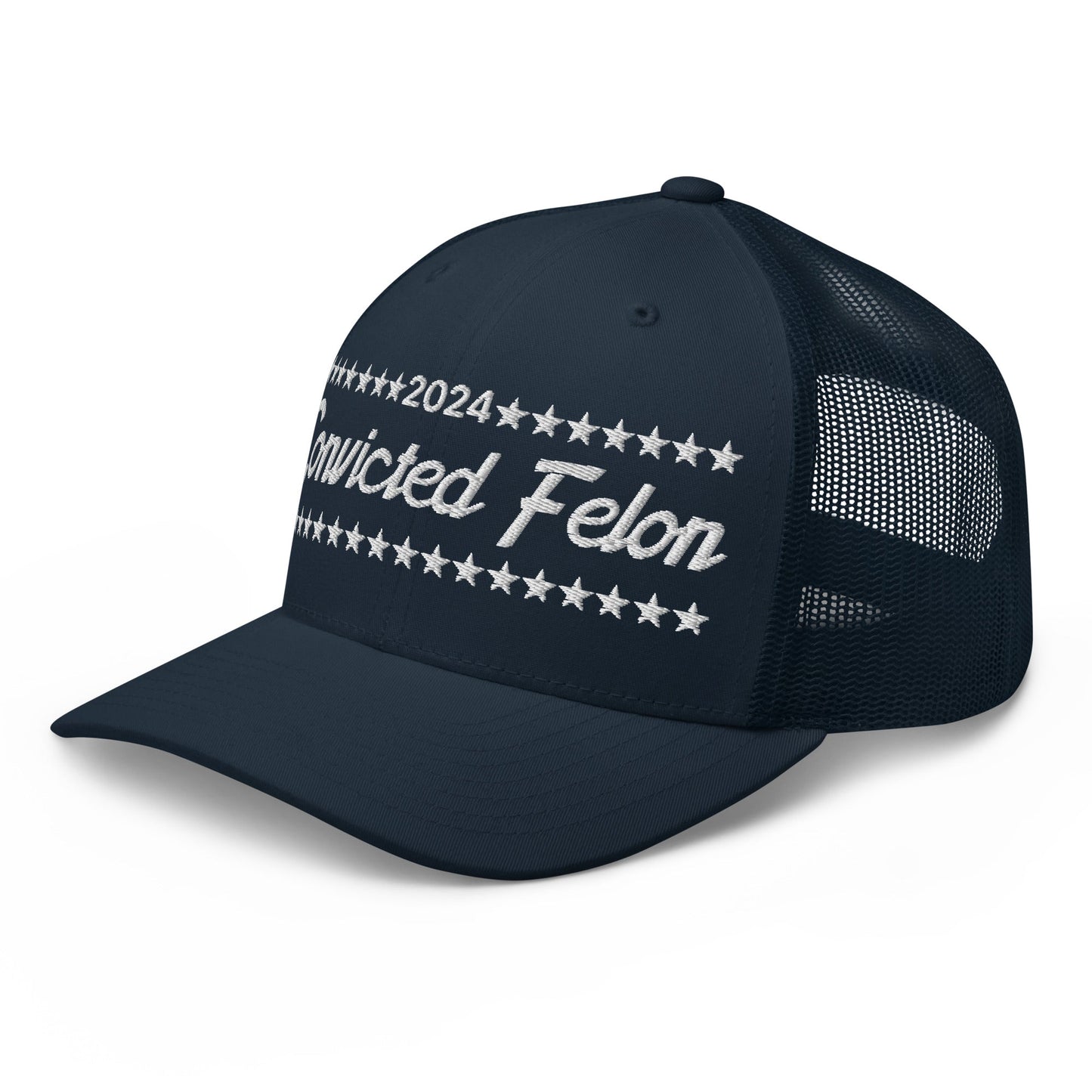 Convicted Felon 2024 Retro Trucker Hat Navy