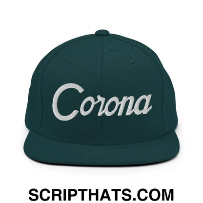 Corona Script Snapback Hat Spruce